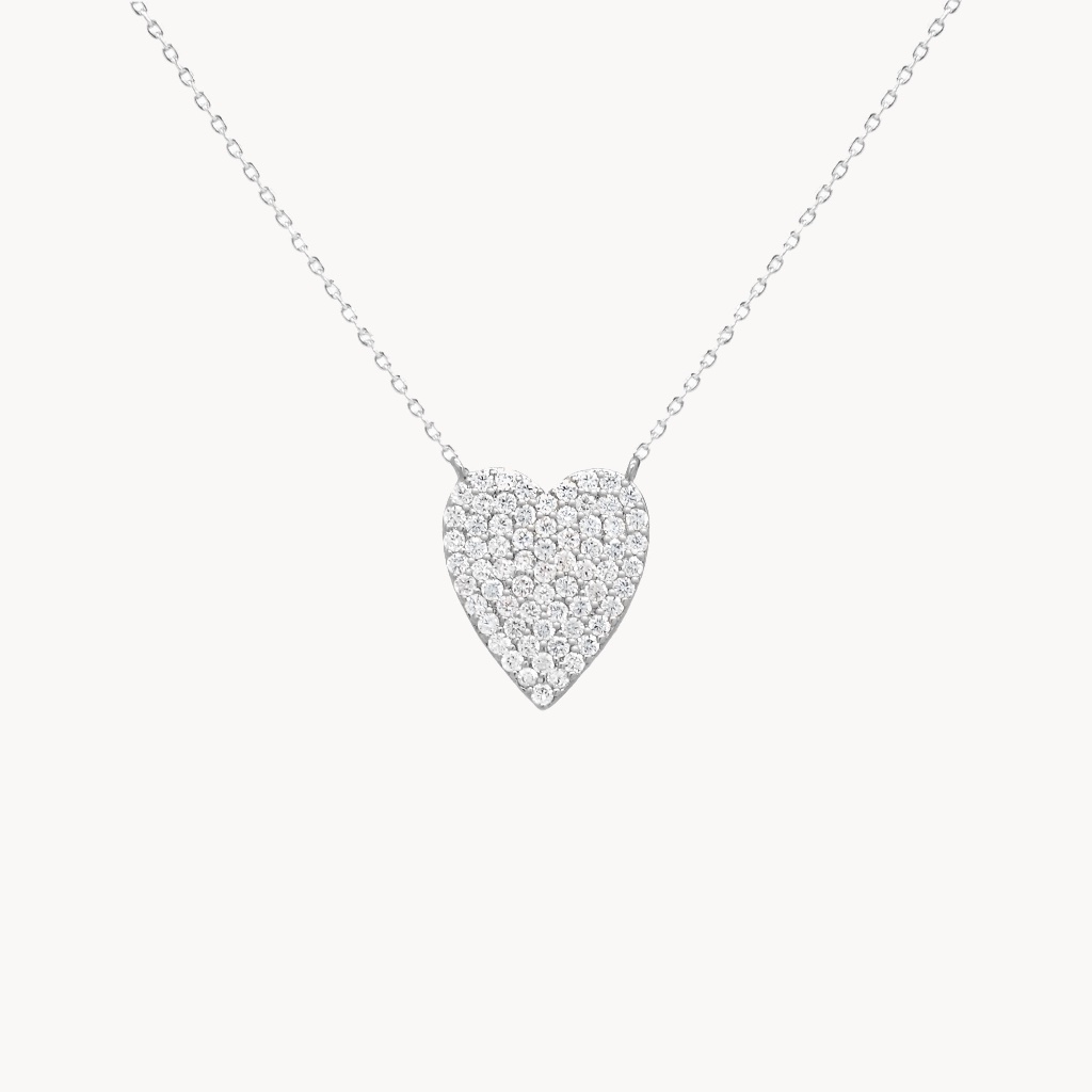 Secret Box New York Sterling Silver Lovely Heart Necklace (Cc)